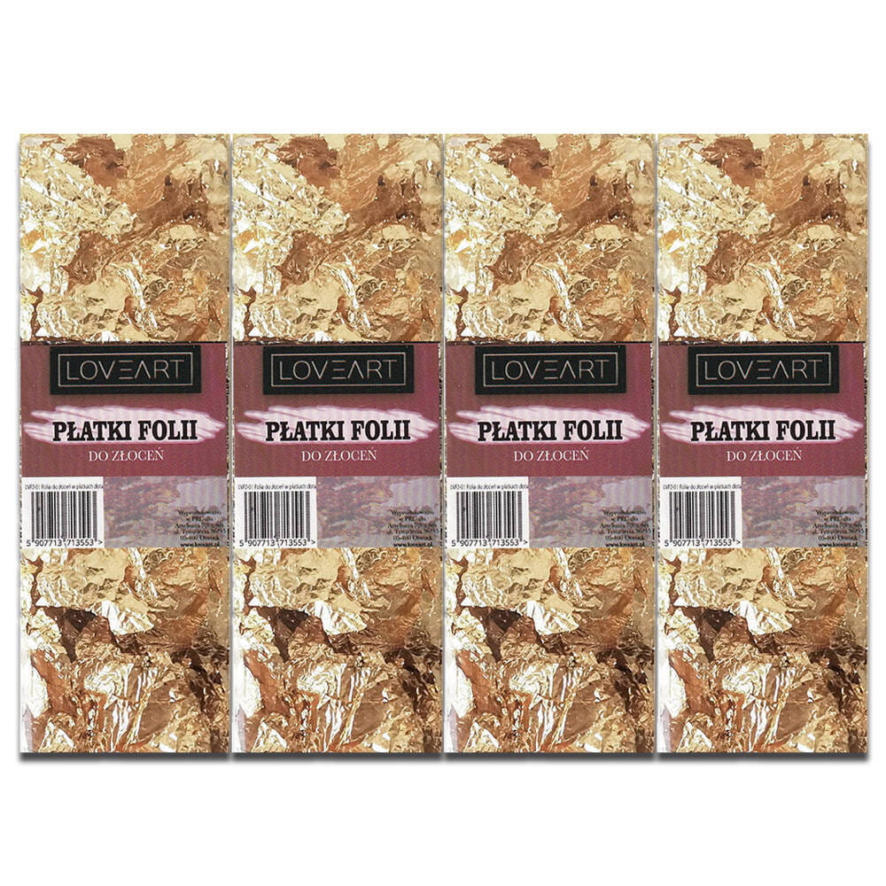 Folia do złoceń w płatkach Loveart 4szt złota #1