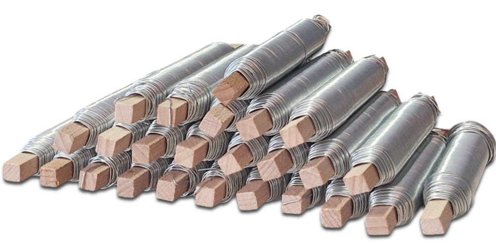 Drut florystyczny do stroików na patyku 0,7mm srebrny 25 sztuk #1