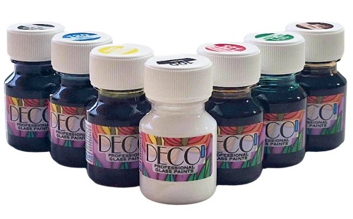 Farby do szkła Deco 30ml Zestaw 7 podstawowych kolorów #1