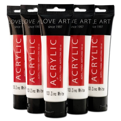Farba akrylowa LOVEART 500ml zinc white 103 #1