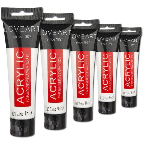 Farba akrylowa LOVEART 500ml zinc white 103 #2