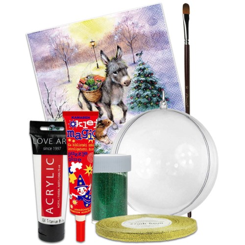 Zestaw decoupage na akrylowej bombce 12cm #1