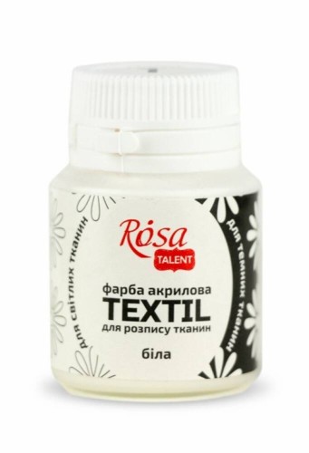 Farba do tkanin Rosa Talent 20ml biała #1