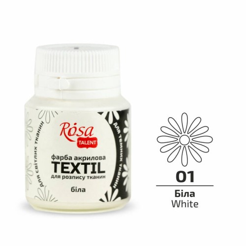 Farba do tkanin Rosa Talent 20ml biała #2