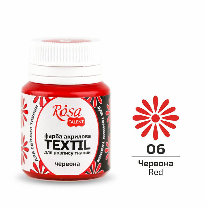 Farba do tkanin Rosa Talent 20ml czerwona #2