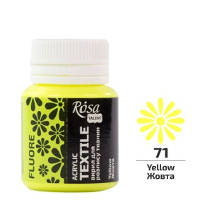 Farba do tkanin Rosa Talent 20ml fluorescencyjna żółta #2