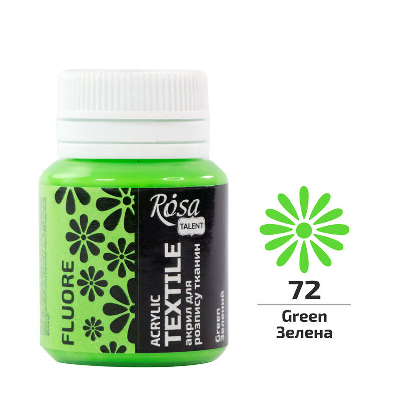 Farba do tkanin Rosa Talent 20ml fluorescencyjna zielona #2