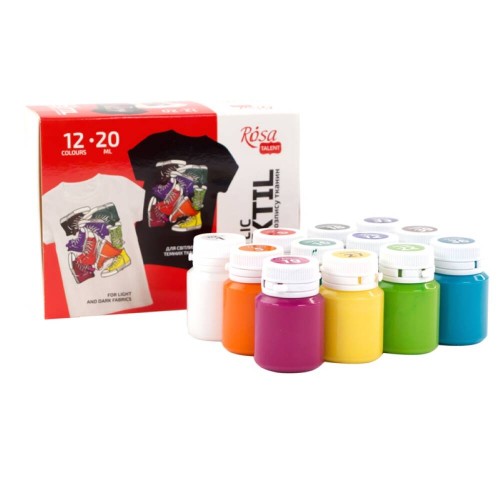 Farby do tkanin Style Rosa Talent 12x20ml #1