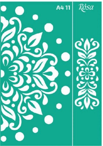 Szablon plastikowy samoprzylepny A4 Rosa Talent 11 Ornamenty roślinne #1