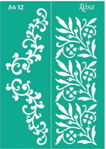 Szablon plastikowy samoprzylepny A4 Rosa Talent 12 Ornamenty roślinne #1