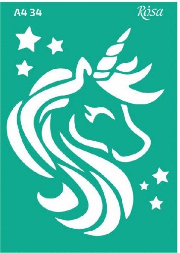 Szablon plastikowy samoprzylepny A4 Rosa Talent 34 Jednorożec #1