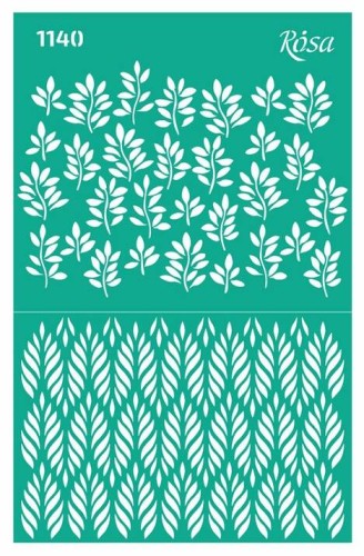 Szablon plastikowy samoprzylepny 13x20cm Rosa Talent 1140 Liście #1