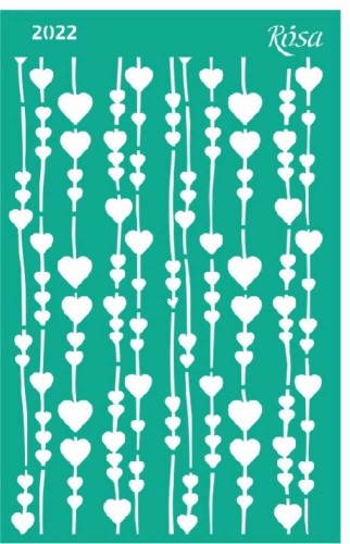 Szablon plastikowy samoprzylepny 13x20cm Rosa Talent 2022 Serca #1