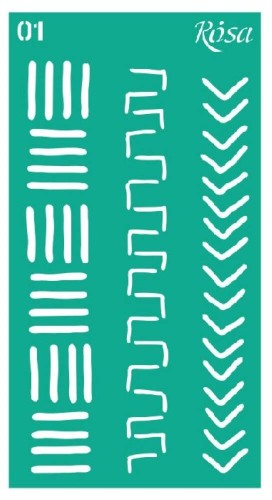 Szablon plastikowy samoprzylepny 9x17cm Rosa Talent 01 Wzór geometryczny #1