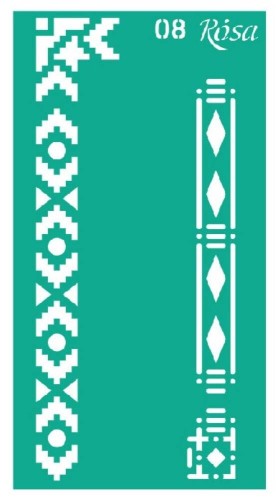 Szablon plastikowy samoprzylepny 9x17cm Rosa Talent 08 Wzór geometryczny #1