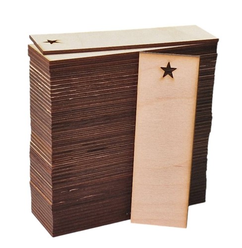 Drewniana zakładka do książki 15x5cm z gwiazdą Decor - 50szt #1
