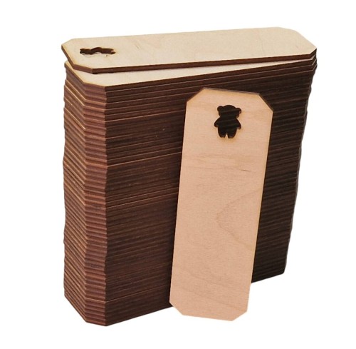 Drewniana zakładka do książki 15x5cm z misiem Decor - 50szt #1