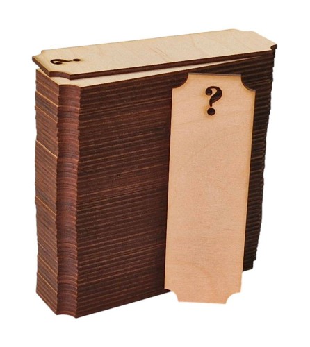 Drewniana zakładka do książki 15x5cm ze znakiem zapytania Decor - 50szt #1