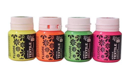 Farby do tkanin fluorescencyjne Rosa Talent 4szt. #1