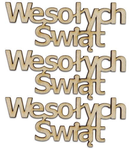Drewniany napis Wesołych Świąt 8cm - 3 sztuki #1