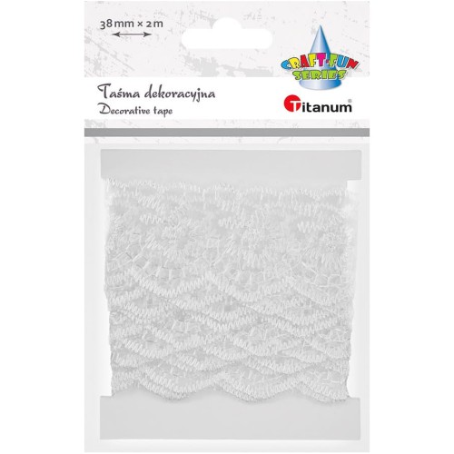 Koronka stylonowa biała 38mm x 2m #2