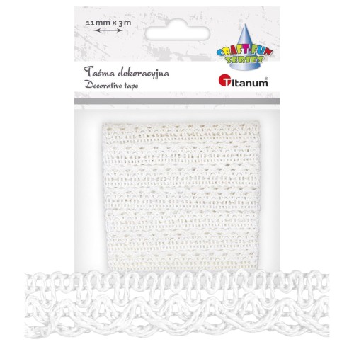 Koronka bawełniana biała 11mm x 3m #1