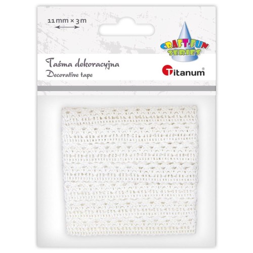 Koronka bawełniana biała 11mm x 3m #2