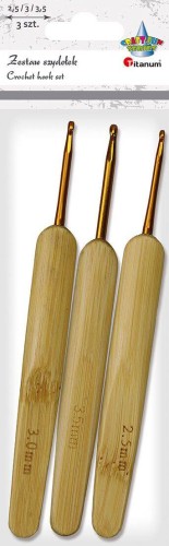 Zestaw szydełek 3szt. Szydełka z drewnianym uchwytem #2