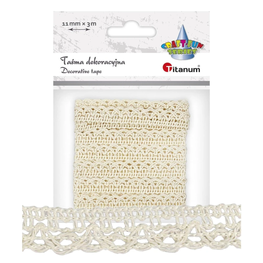 Koronka bawełniana kremowa 11mm x 3m #1
