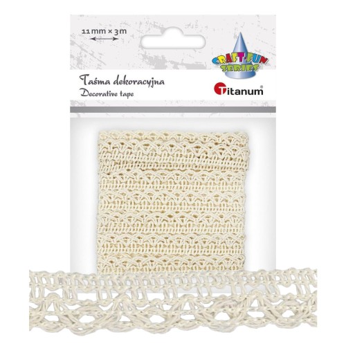 Koronka bawełniana kremowa 11mm x 3m #1