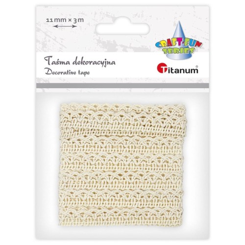 Koronka bawełniana kremowa 11mm x 3m #2