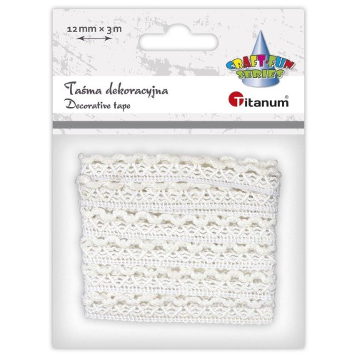 Koronka bawełniana biała 12mm x 3m #2