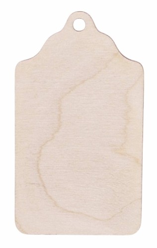 Drewniana ozdoba zawieszka nr. 03 Bilecik do prezentu 4,5x8cm #1