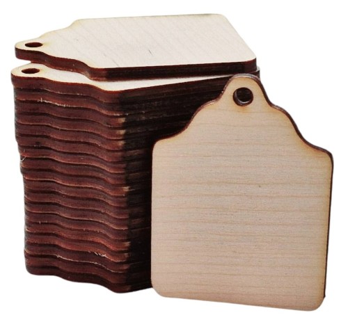 Drewniane zawieszki 20szt. - Bileciki do prezentów 4,5x6cm #1