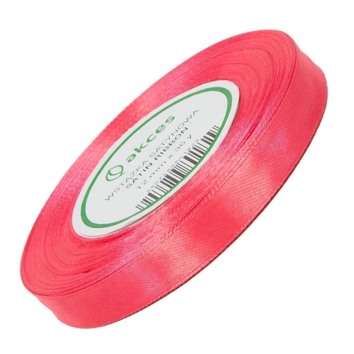 Wstążka satynowa koralowa 12mm - 32mb #1
