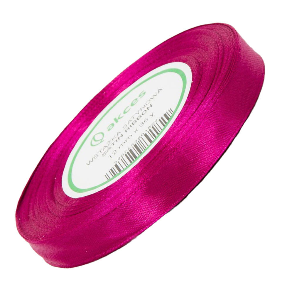 Wstążka satynowa Akces fuksja 12 mm, 32 m kolor 88 #1