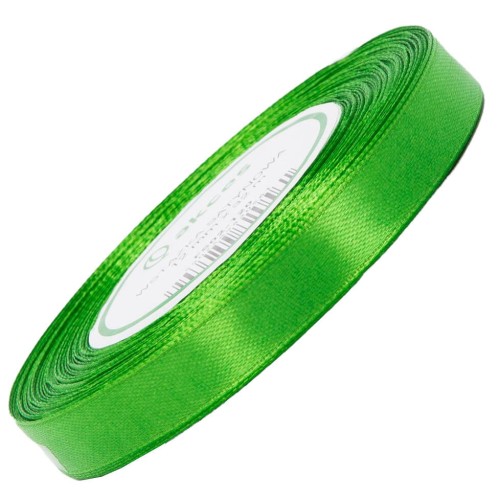 Wstążka satynowa zieleń trawiasta 12mm - 32mb #1