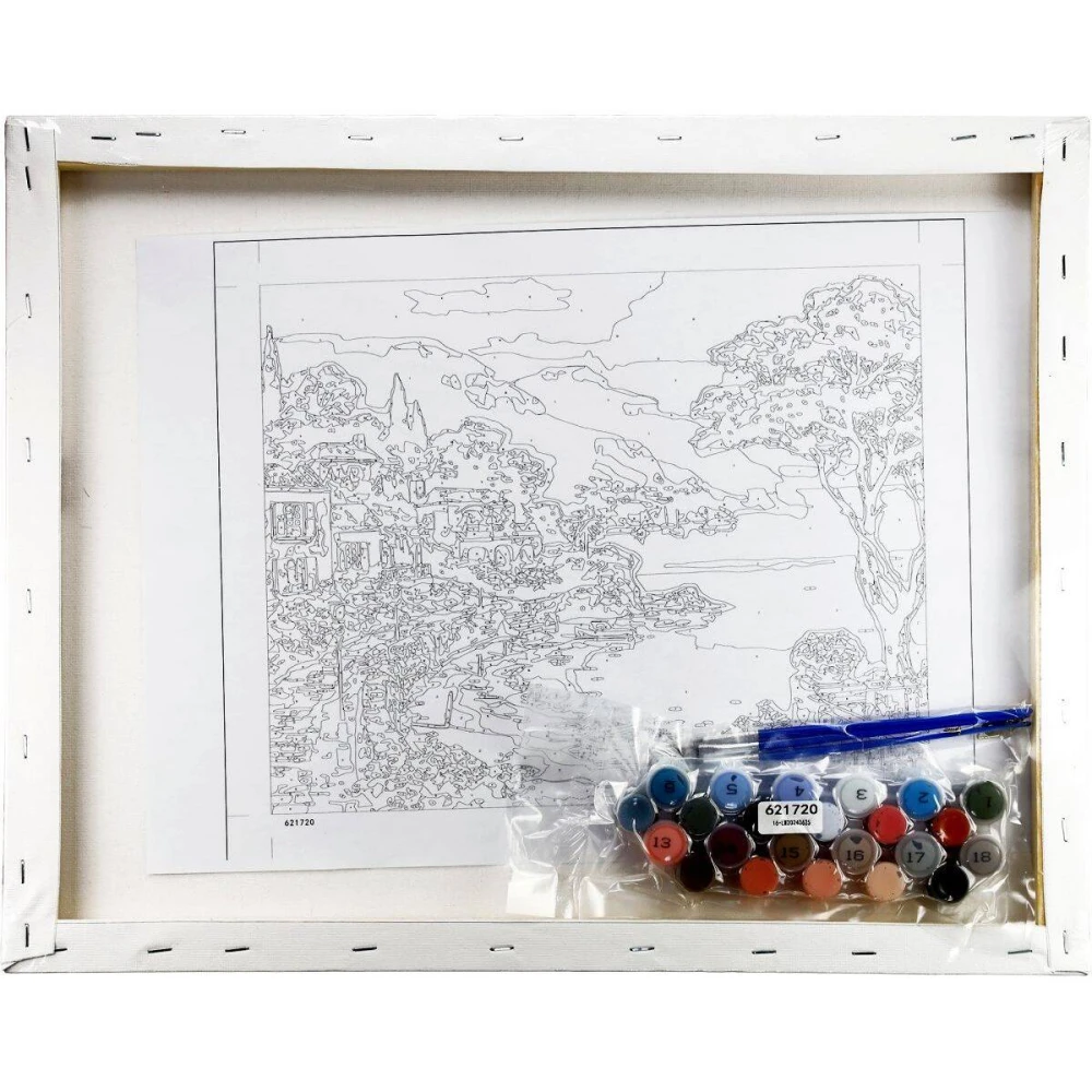 Malowanie po numerach 40x50cm Pejzaż 1 - Zestaw na ramie #4