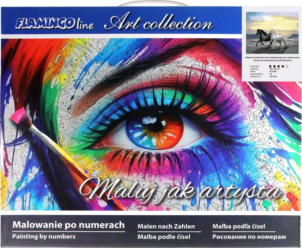 Malowanie po numerach 40x50cm Konie - Zestaw na ramie #4