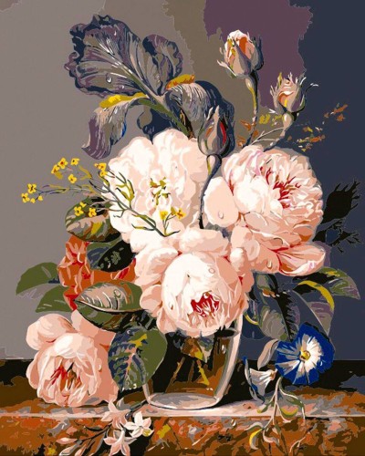 Malowanie po numerach 40x50cm Bukiet 2 - Zestaw na ramie #1