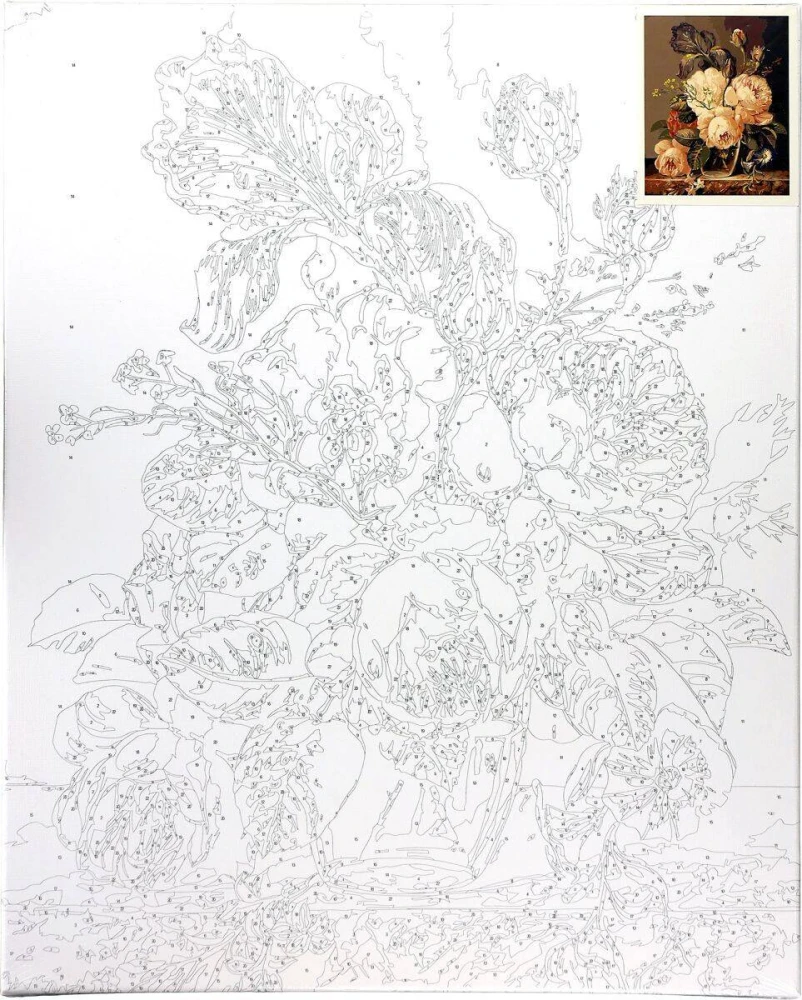 Malowanie po numerach 40x50cm Bukiet 2 - Zestaw na ramie #2