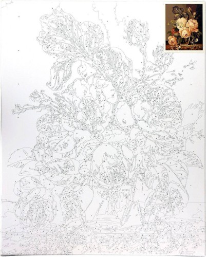 Malowanie po numerach 40x50cm Bukiet 2 - Zestaw na ramie #2