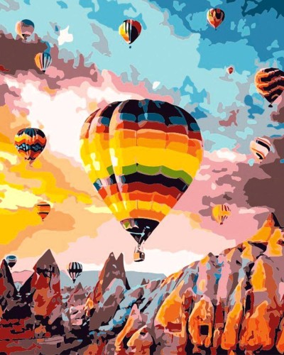 Malowanie po numerach 40x50cm Balony - Zestaw na ramie #1