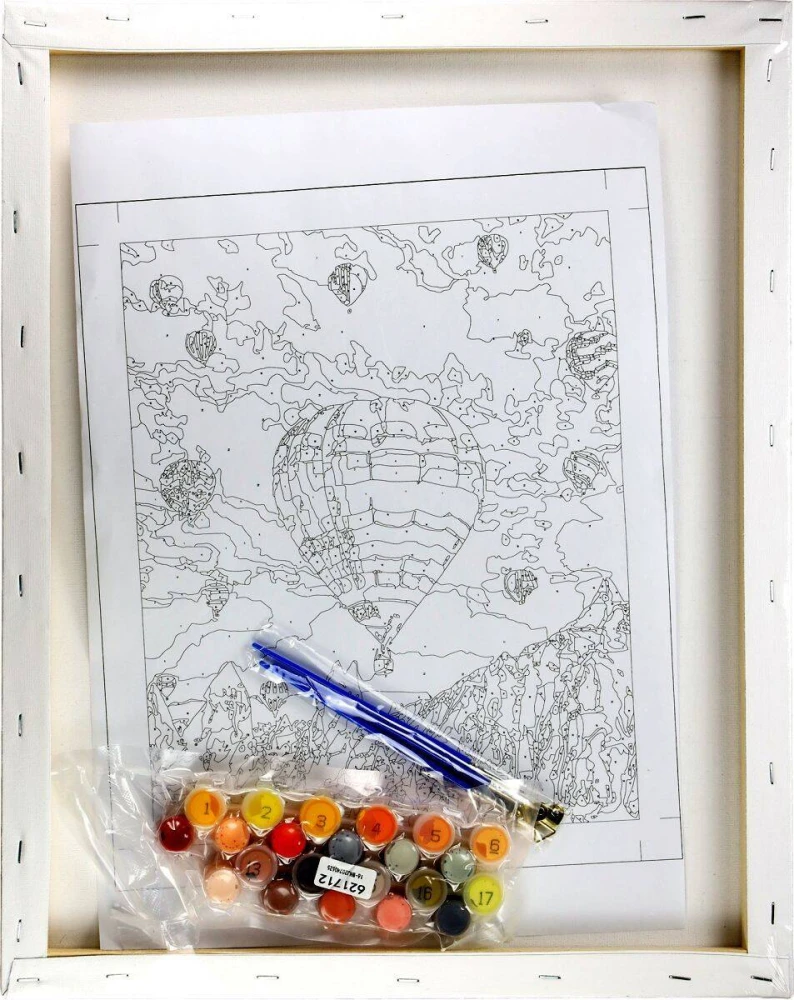Malowanie po numerach 40x50cm Balony - Zestaw na ramie #3