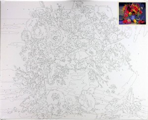 Malowanie po numerach 40x50cm Bukiet - Zestaw na ramie #2