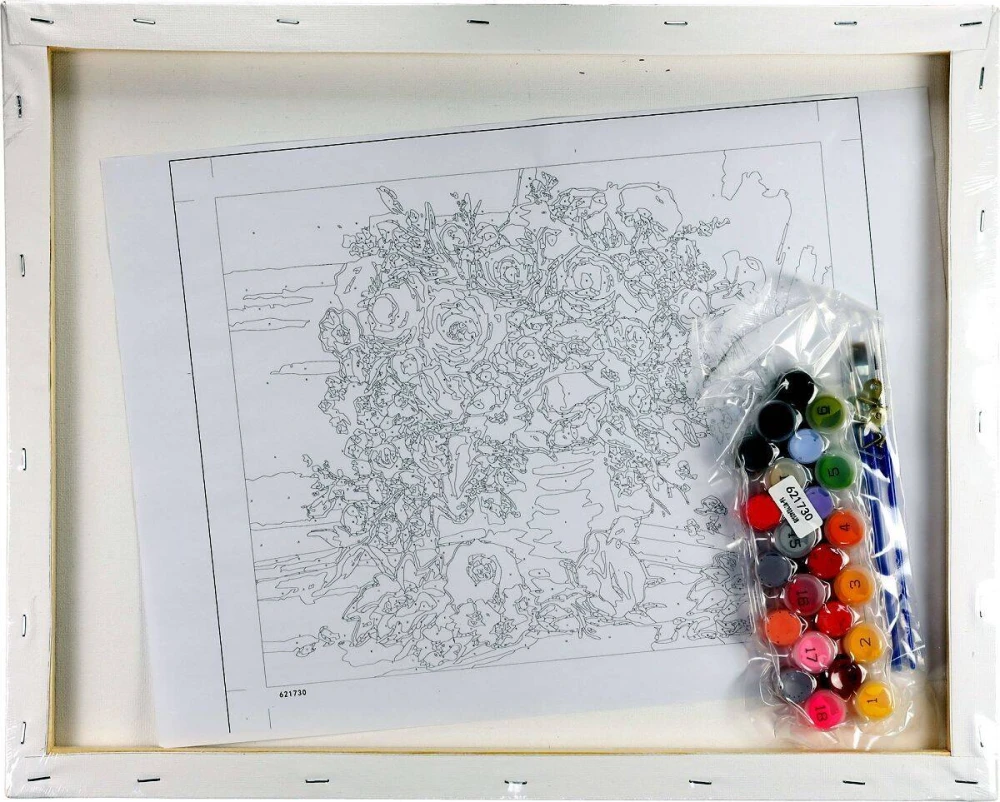 Malowanie po numerach 40x50cm Bukiet - Zestaw na ramie #3