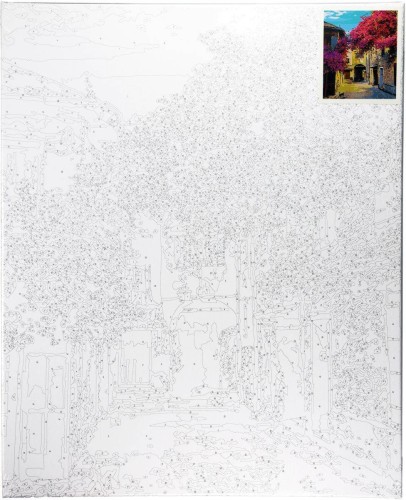 Malowanie po numerach 40x50cm Uliczka - Zestaw na ramie #2