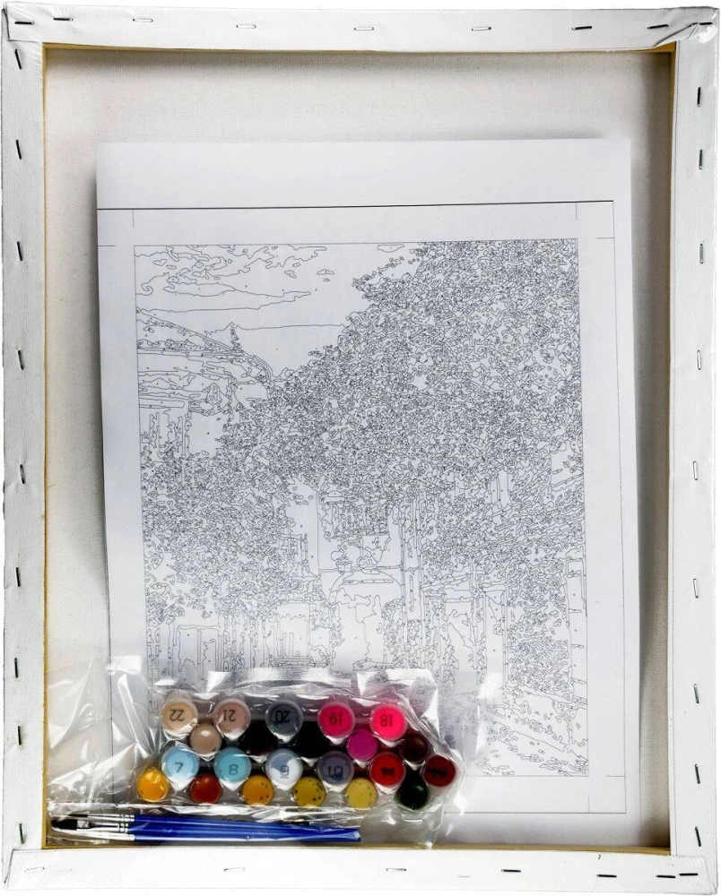 Malowanie po numerach 40x50cm Uliczka - Zestaw na ramie #3