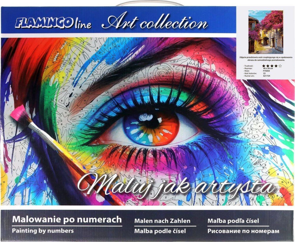 Malowanie po numerach 40x50cm Uliczka - Zestaw na ramie #4