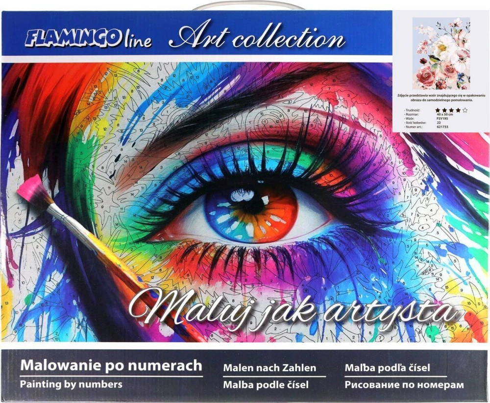 Malowanie po numerach 40x50cm Kwiaty - Zestaw na ramie #4